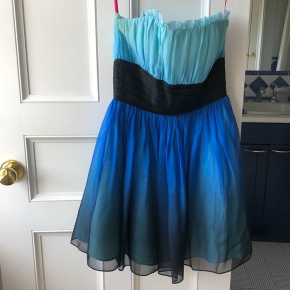 Blue ombre strapless Betsey Johnson dress - Picture 1 of 2